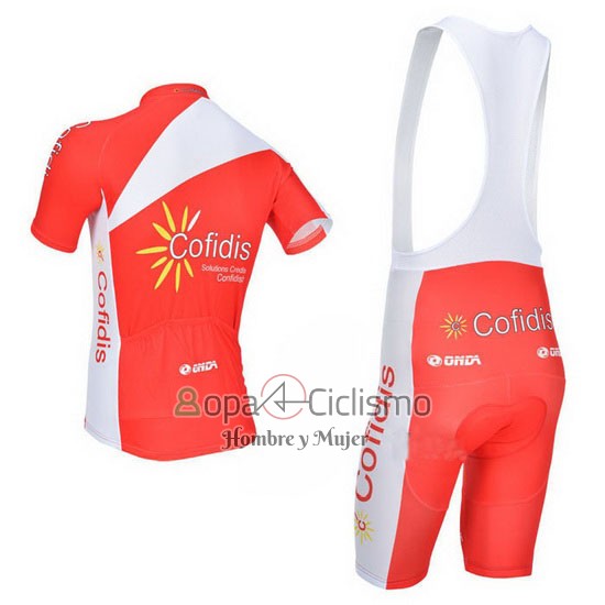 Cofidis Ropa Ciclismo Culotte Corto 2013 Mangas Cortas Rojo